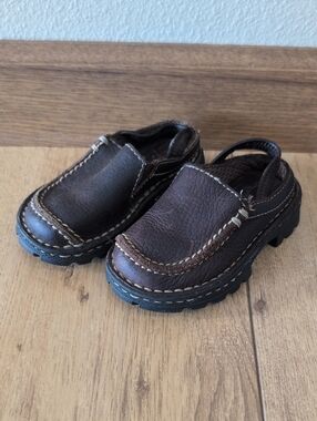 Smart Fit Kids Dark Brown Leather Moccasin Clogs
